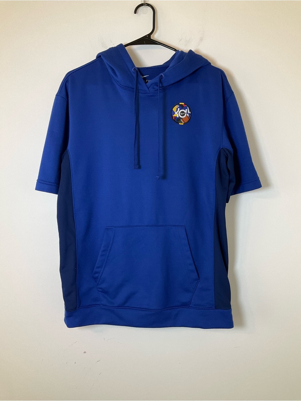 Nike KD Dri-FIT Short Sleeve Hoodie Blue Size Small Athletic Pullover